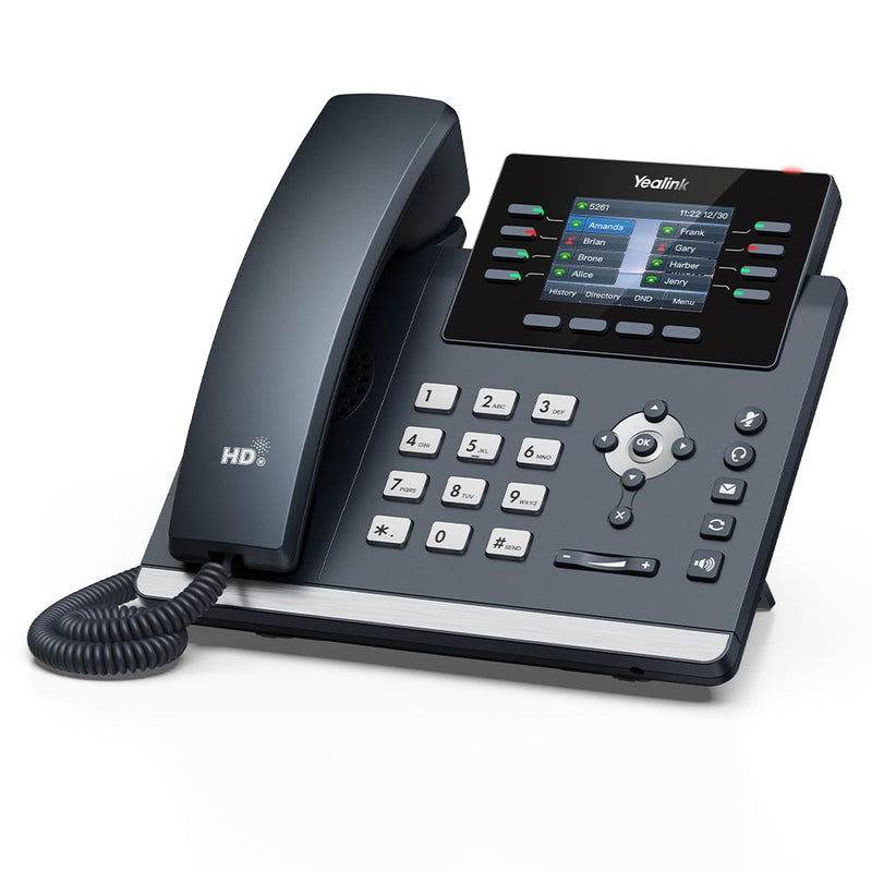 Yealink SIP-T44U IP Phone | 12-Line, Dual USB, Gigabit, PoE, Color Display