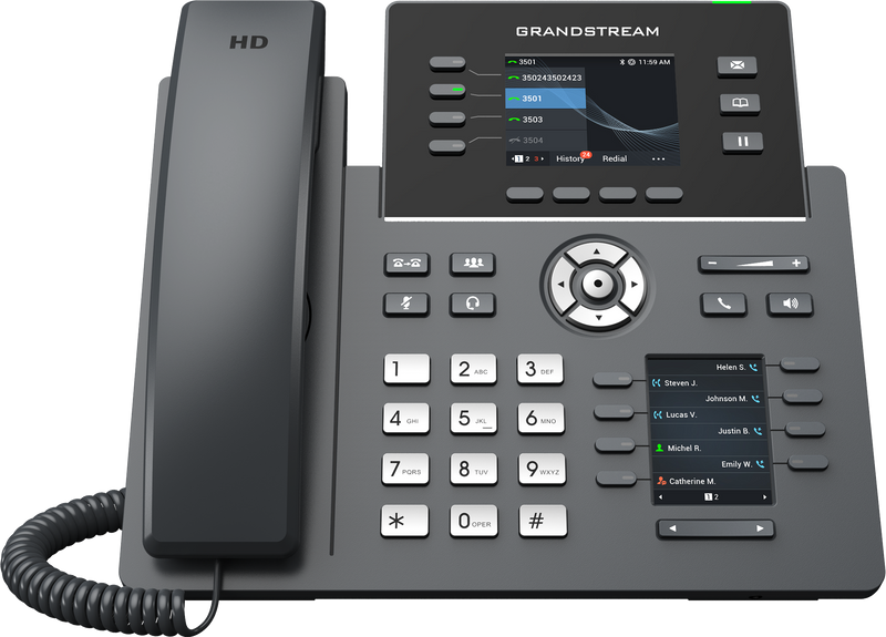 Grandstream GRP2614 IP Phone | 4-Line HD SIP Phone with Dual LCD, Wi-Fi 6, Bluetooth & PoE