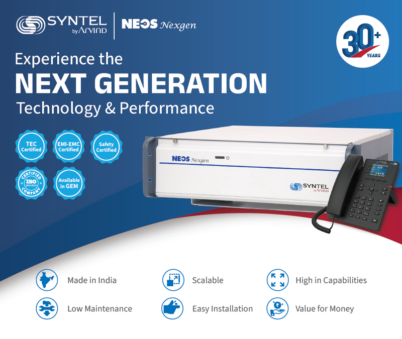 Syntel NEOS Nexgen | Hybrid IP PBX for Medium & Large Enterprises (Analog, SIP, PRI & GSM)