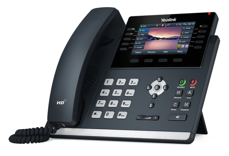 Yealink SIP-T46U | 16-Line Gigabit IP Phone with 4.3″ Color Display & Dual USB